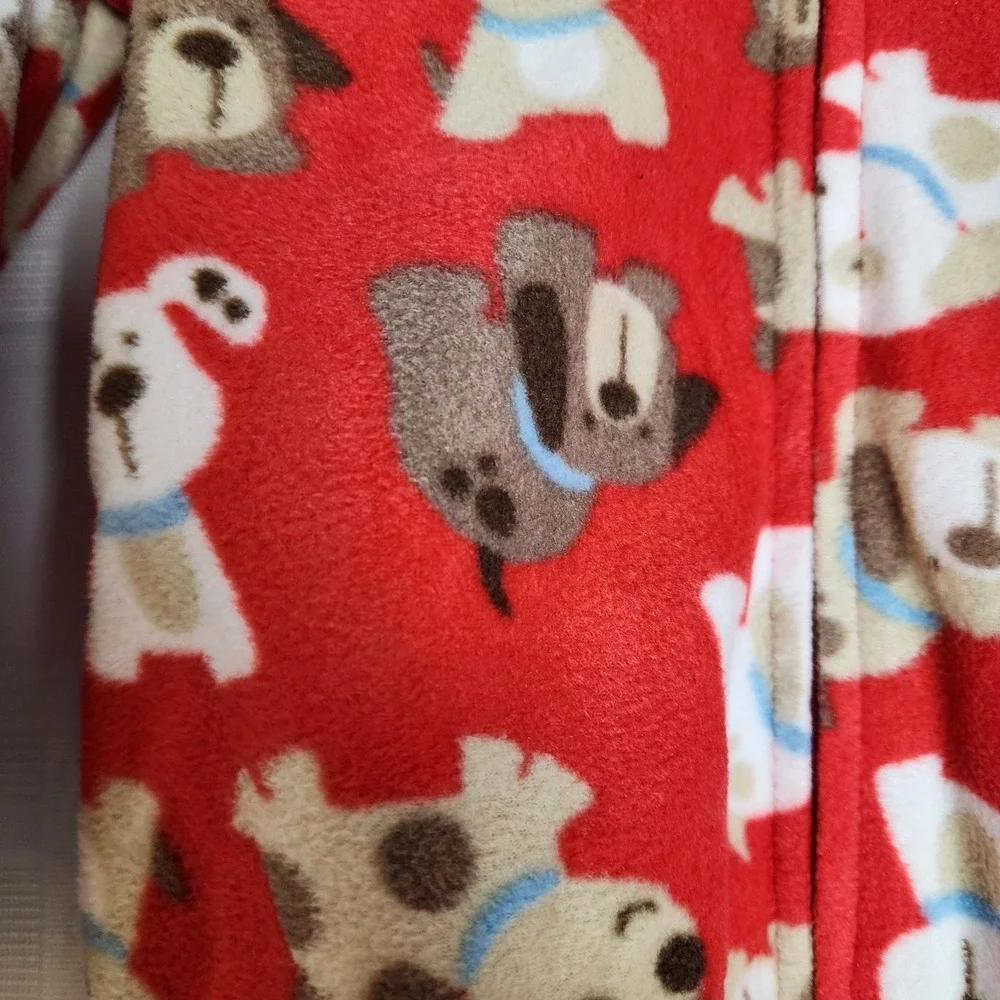Little‎ Me Red Dog Print Fleece Blanket Sleepers Pajamas 24 Months